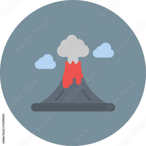 Volcano Landscape icon vector image. Can be used for Landscapes.