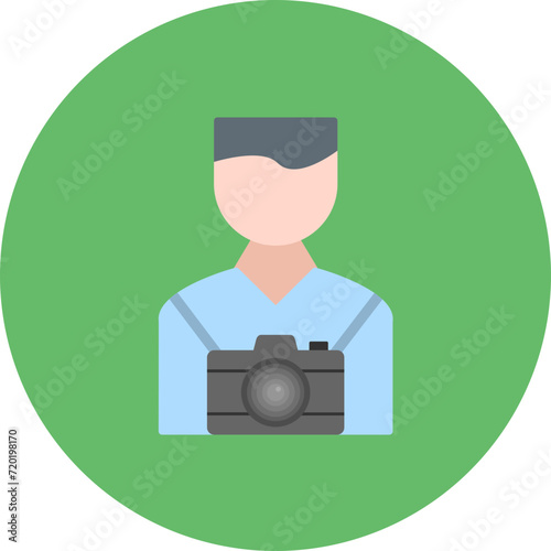 Cameraman icon vector image. Can be used for Photography.