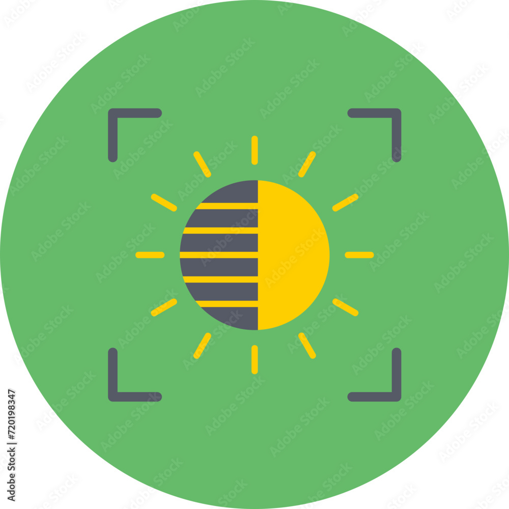Camera Brightness icon vector image. Can be used for Photography. Camera Brightness icon vector image. Can be used for Photography.