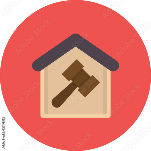 House Auction icon vector image. Can be used for Real Estate.