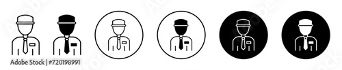 valet flat line icon set. valet Thin line illustration vector
