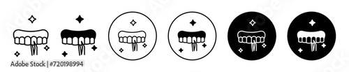 dental veneer flat line icon set. dental veneer Thin line illustration vector
