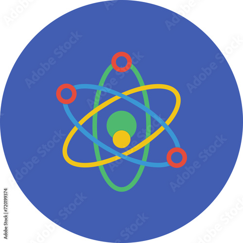 Atom icon vector image. Can be used for Back to School.
