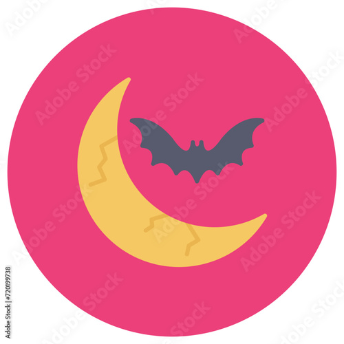 Halloween Moon icon vector image. Can be used for Halloween.