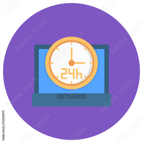 24 Hours icon vector image. Can be used for Communications.