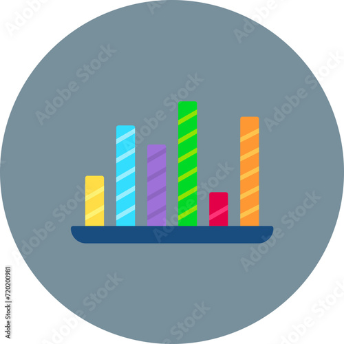 Striped Bars icon vector image. Can be used for Infographics.