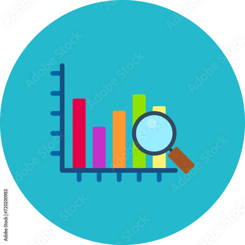Search Statistics icon vector image. Can be used for Infographics.