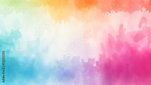Rainbow watercolor brush gradual texture background on top