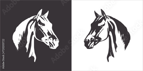 Illustration vector graphics of horse head icon