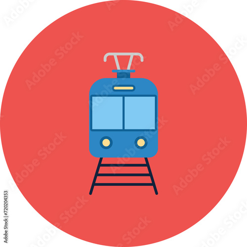 Tramcar icon vector image. Can be used for Transport.