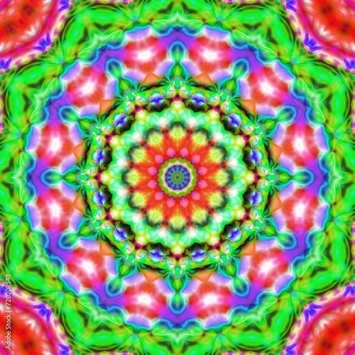 Modern floral ornament. Creative mandala. Color Raster illustration. For Wallpaper, print, fashion. Carpet designs patterns Persian relief