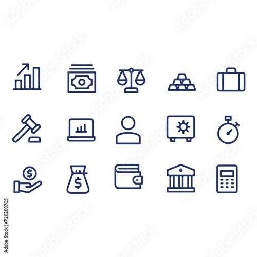 set of banking vector icons , finance vector icon