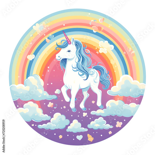 Dreamy pastel illustration of a unicorn
