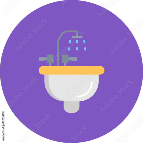 Sink icon vector image. Can be used for Hygiene Routine.