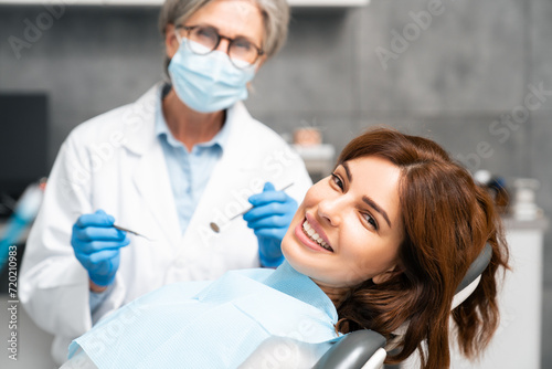 Dental check-up for a patient s teeth.