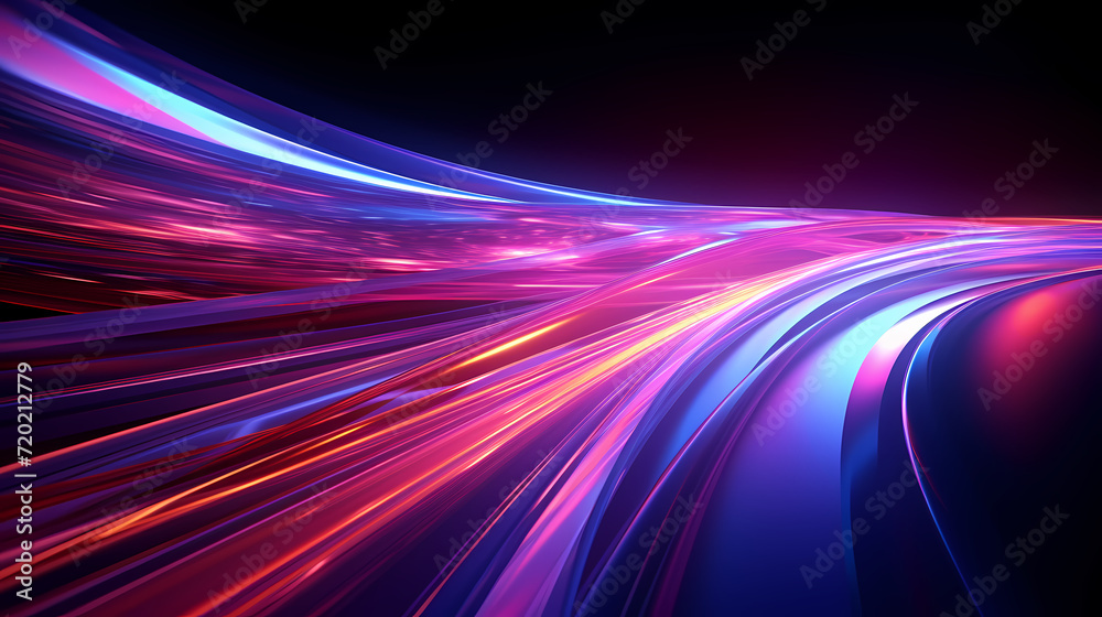 Glowing shiny line effect vector background, technology line background and light effect, 3D rendering