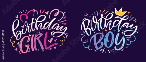 Happy birthday - cute hand drawn doodle lettering postcard. Time to  celebrate. Make a wish. Birthday Party time - label for banner, t-shirt design.100% vector © jane55