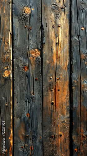 Dark old wooden background, texture boards, top view. © puhimec
