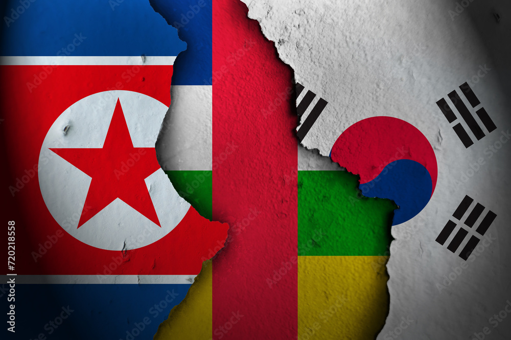 central africa between north korea and south korea.