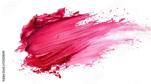 A close up of a pink lipstick smudge on a white background ai generative photo