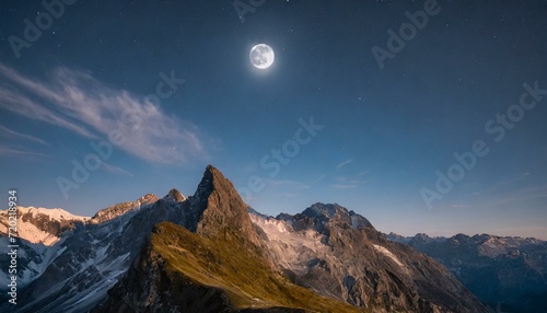 moon over the mountains