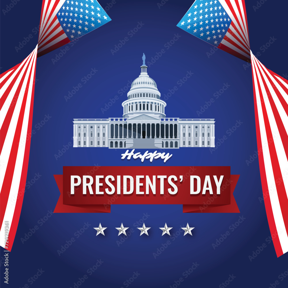 Vector flat design presidents day event theme