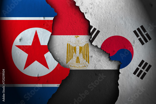 egypt between north korea and south korea.