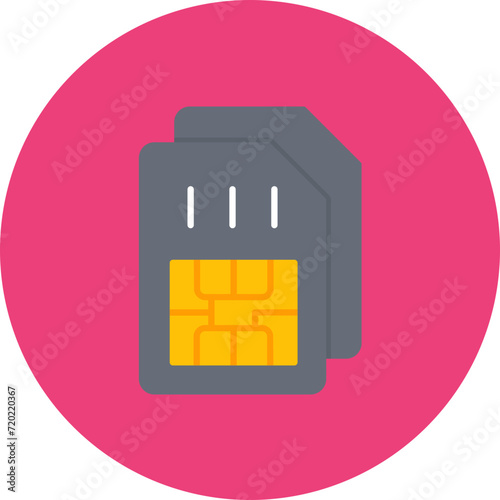 Sim Card icon vector image. Can be used for Technology.