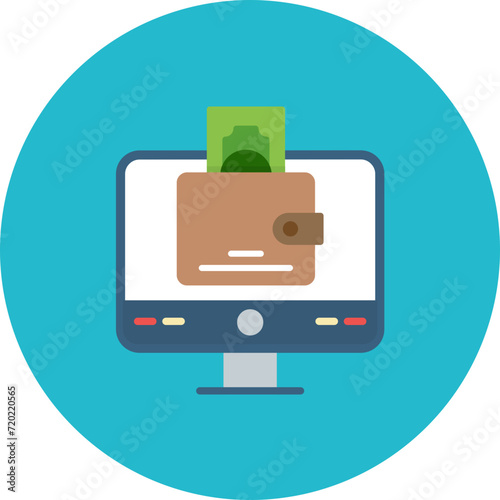 Digital Wallet icon vector image. Can be used for Technology.
