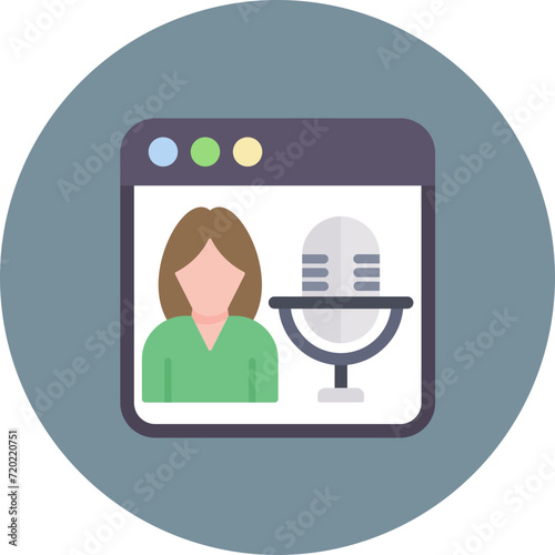 Webcast icon vector image. Can be used for News and Media.