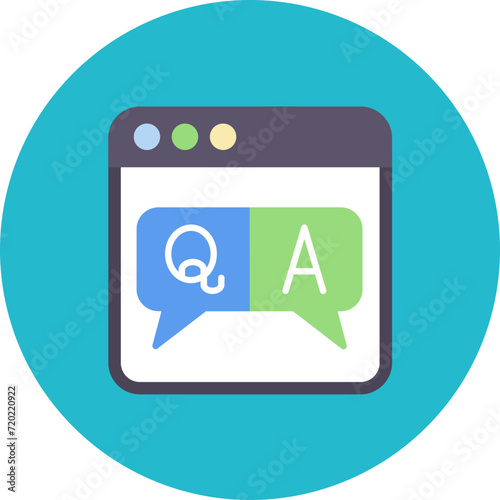 QA icon vector image. Can be used for News and Media.