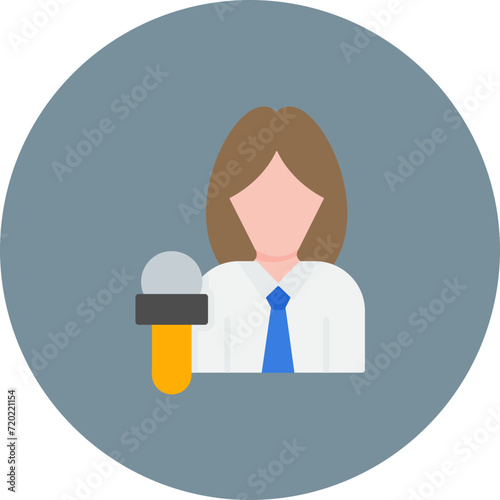 News Anchor icon vector image. Can be used for News and Media.