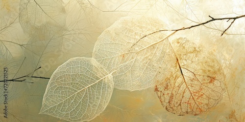 Plant leaf skeletons soft colors background.