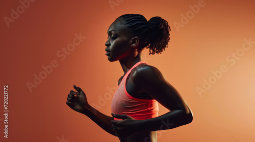 Determined young African American Woman in Fitness Training