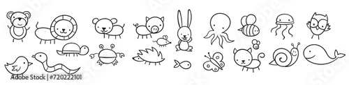 Animal collection in children s style