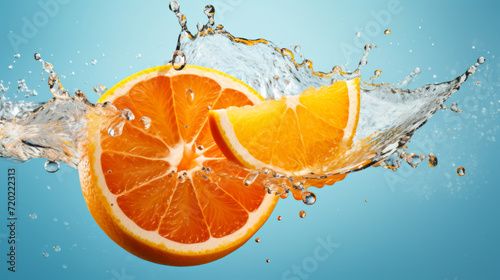 Citrus Explosion  Orange Slices in Water Splash