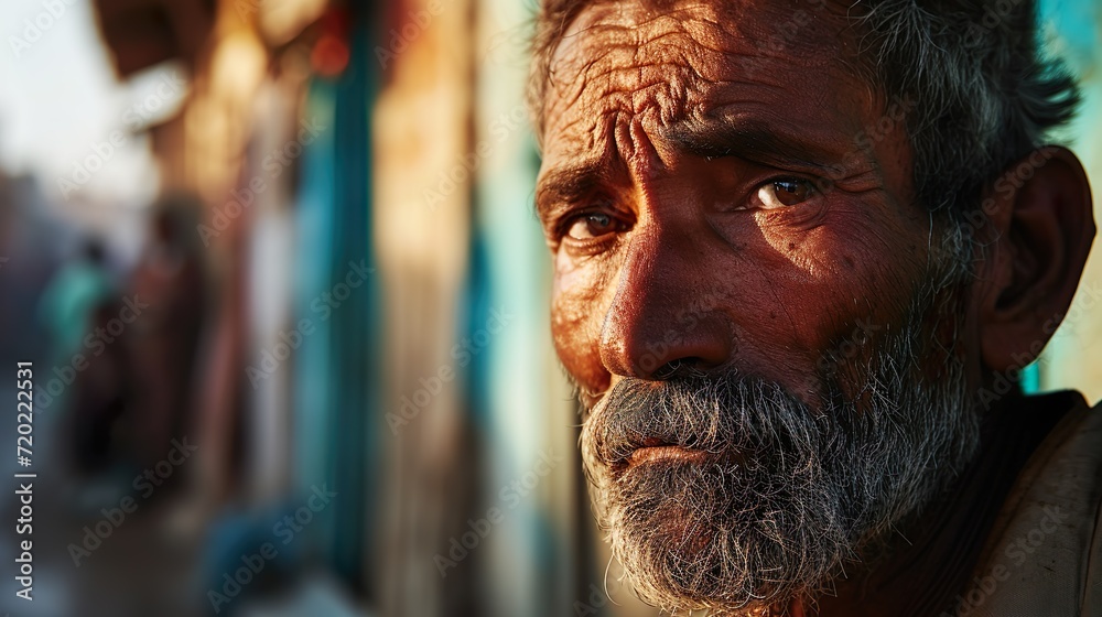 sunlit contemplation - a thoughtful elderly man's portrait