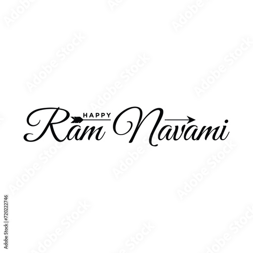 Vector happy ram Navami typography background vector illustration