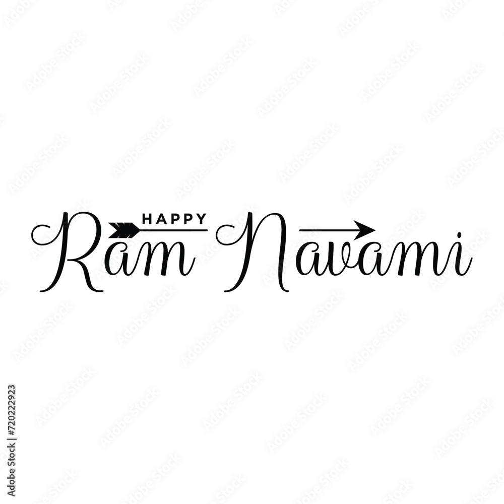 Vector happy ram Navami typography background vector illustration
