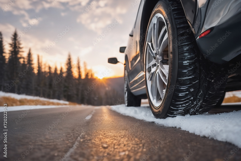 Winter driving mountains, snow and property maintenance tires