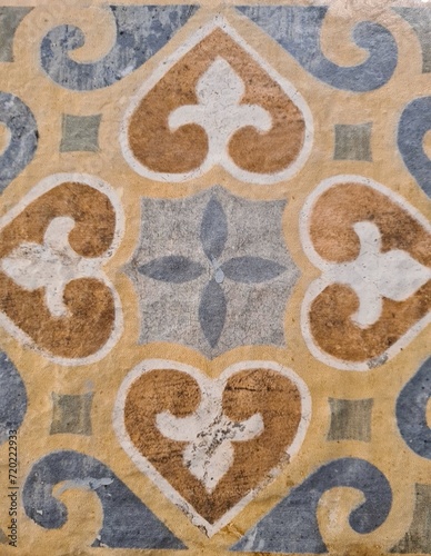 evocative texture image of ancient floor tile