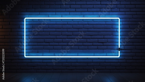 blue neon tube frame background banner