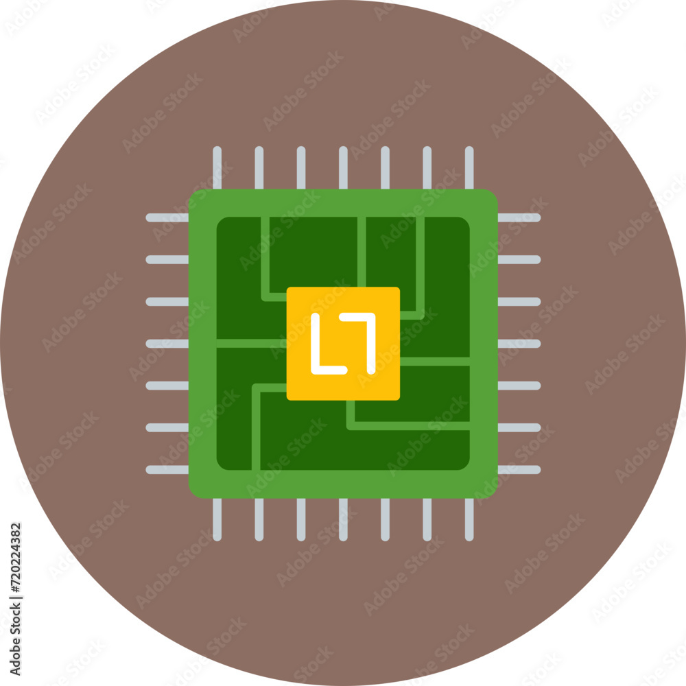 Microchip icon vector image. Can be used for Smart City. Microchip icon vector image. Can be used for Smart City.