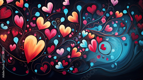 Elegant Love Swirls Abstract Valentines Delight Background Ai Generative