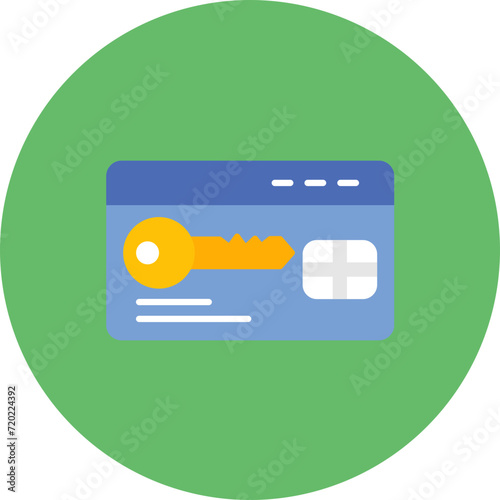 Keycard icon vector image. Can be used for Smart City.