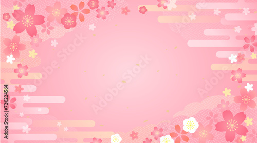 桜のイラストが美しい春の背景デザイン