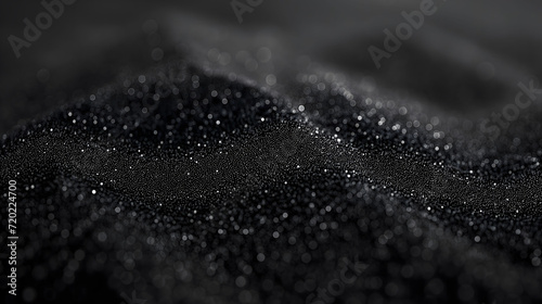 Abstract landscape of glistening beads in a monochrome vista