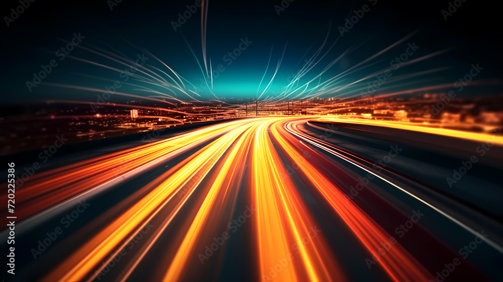 Line glowing motion blur illustration light background, energy neon light, effect bright line glowing motion blur