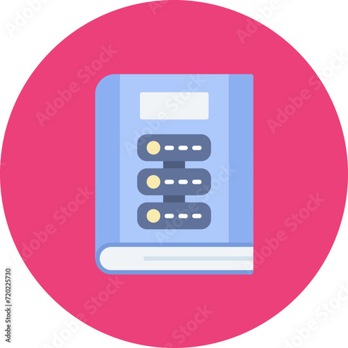 Library Database icon vector image. Can be used for Library.