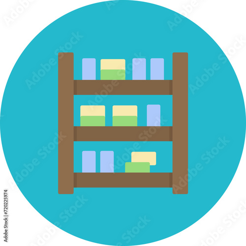 Library Shelves icon vector image. Can be used for Library.